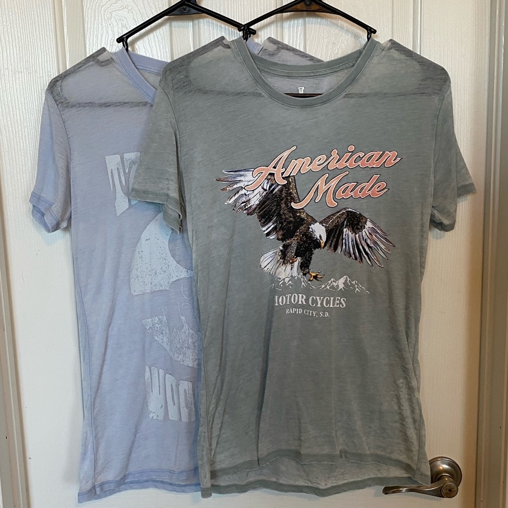 Two burnout graphic tees